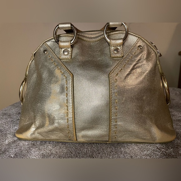 YSL Authentic Preowned Mini Muse Gold Tote Handbag - Picture 5 of 16